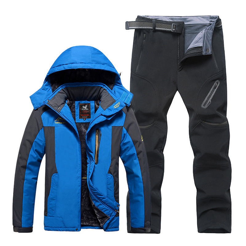 Waterproof winter jacket and pants set for men