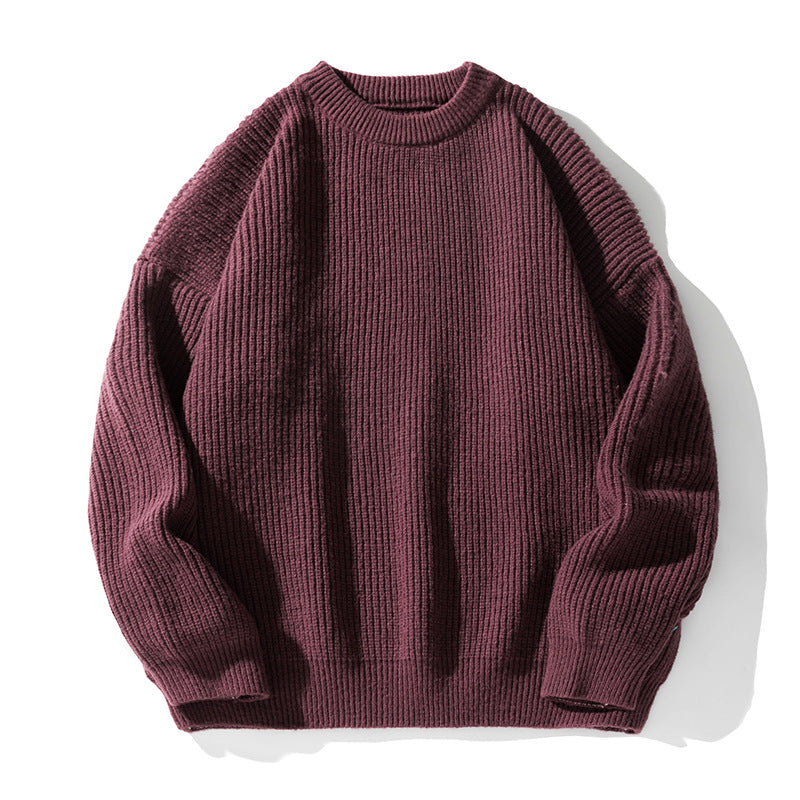 Classic ribbed knit sweater for men