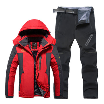 Waterproof winter jacket and pants set for men