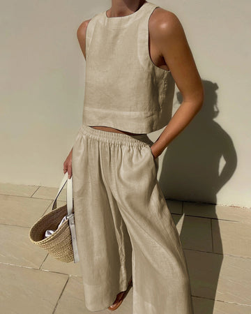 Linen Two-Piece Set - Lightweight, Breathable & Sustainable Women's Summer Outfit