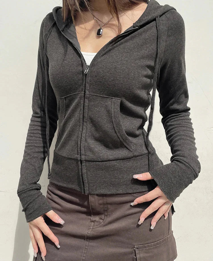 Casual zip-up sweatshirt for women