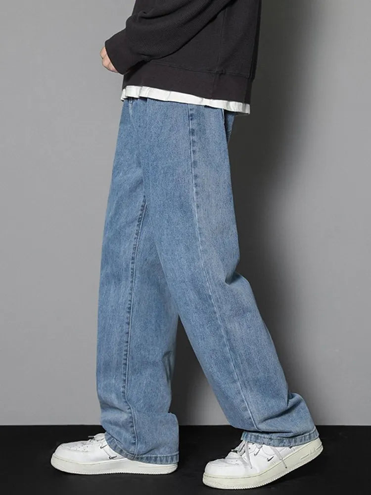 Straight denim wide-leg classical Jeans for men