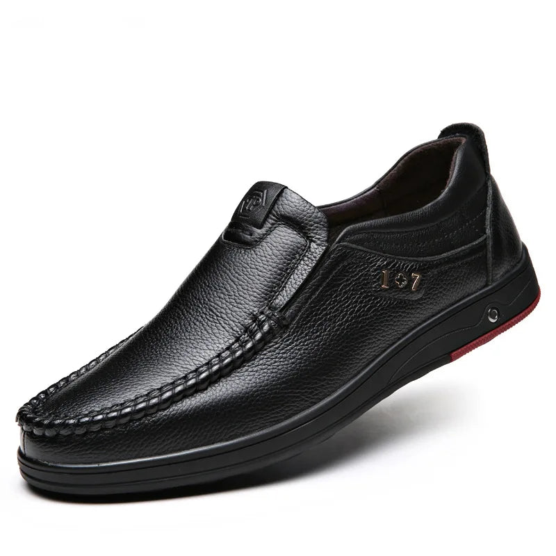 Casual slip-on leather shoes for men