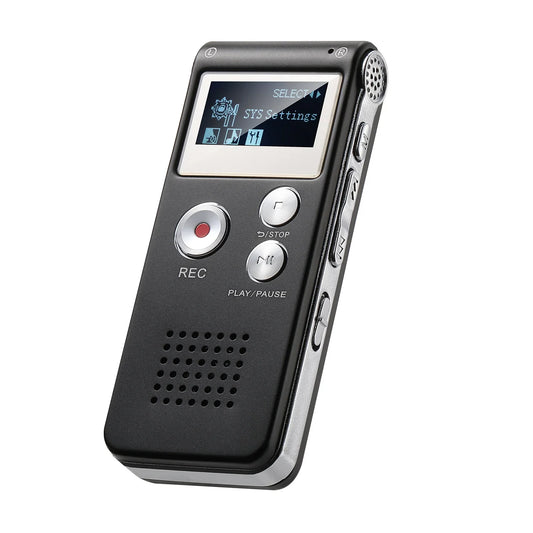 Matte Minimalist Monochrome LCD Digital Voice Recorder