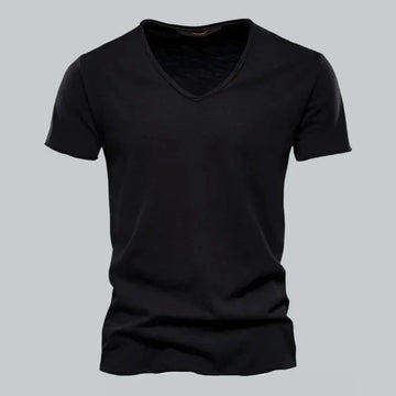 Slim fit cotton v-neck t-Shirt for men