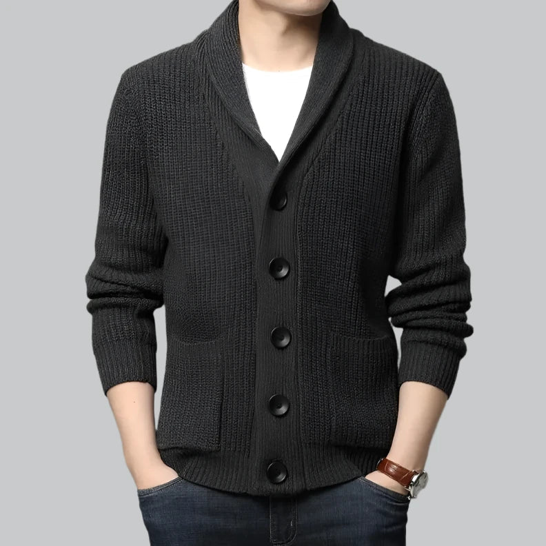 Vintage knit cardigan sweater for men