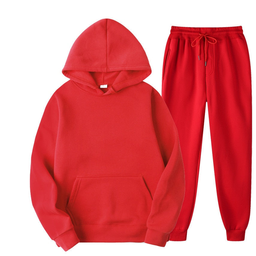 Casual hoodie and jogger pants set for men