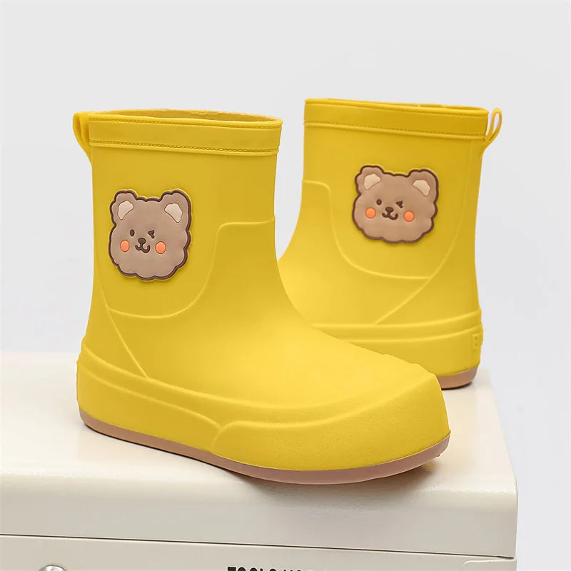 Women’s Rubber Boots – Waterproof – Ankle Length – Bear Design – Easy Pull-On Fit