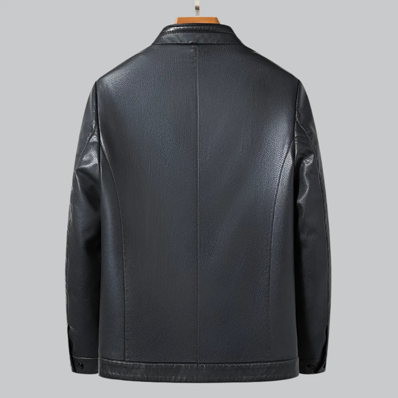 Sheep-skin washed leather jacket for men