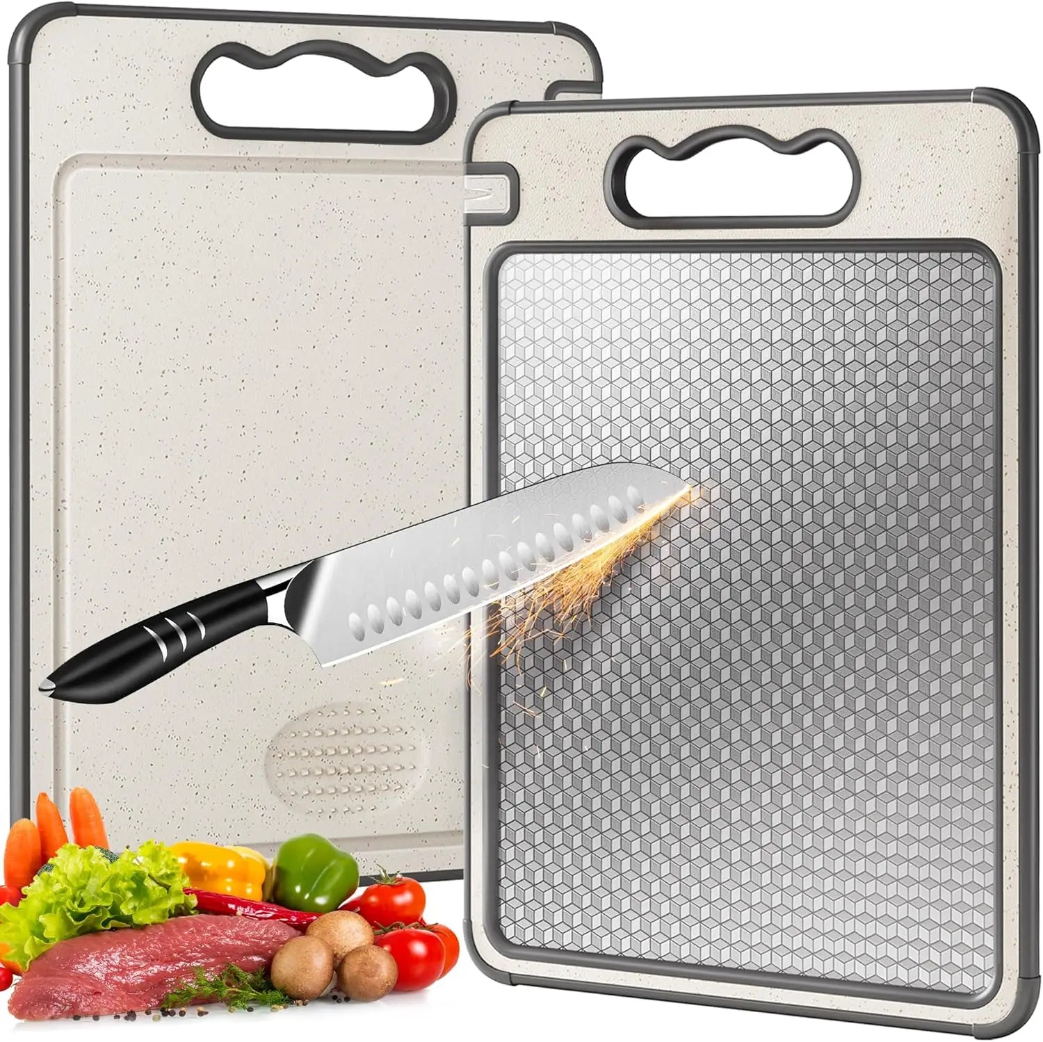 Textured Stainless Steel Reversible Cutting Board