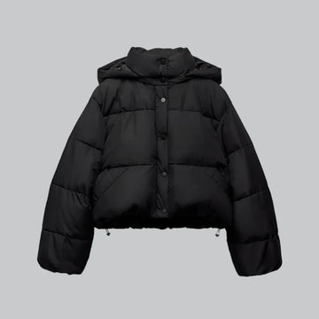 Cropped waterproof hooded puffer jacket for Women