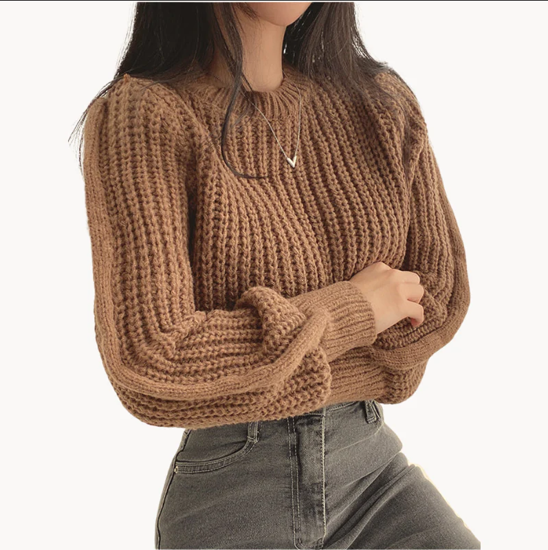 Cozy textured knit jumper for women