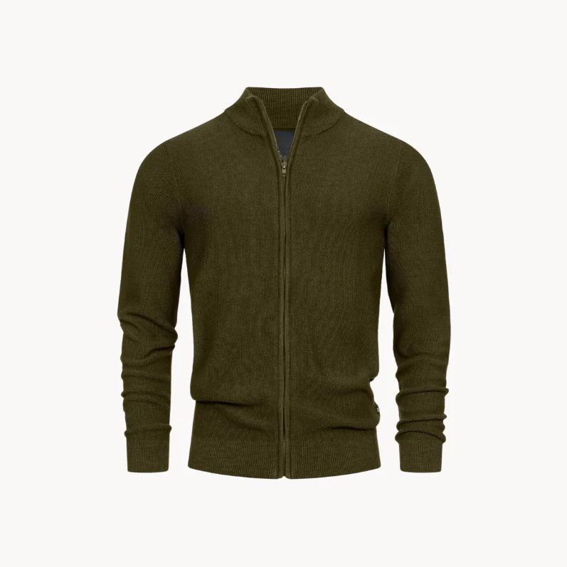 Casual slim fit zip jumper for men