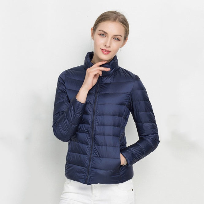 Women’s Down Jacket – Slim Fit – Quilted Insulated – Hip-Length Style