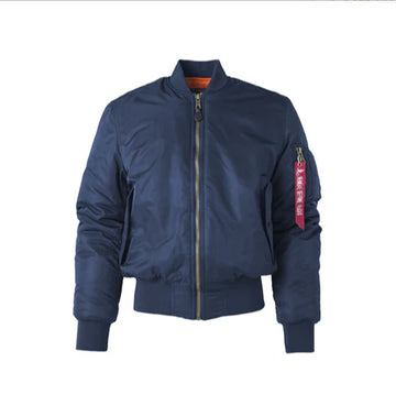 Men’s Bomber Jacket – Classic Fit – Rib-Knit Trim – Utility Pocket – Zipper Front