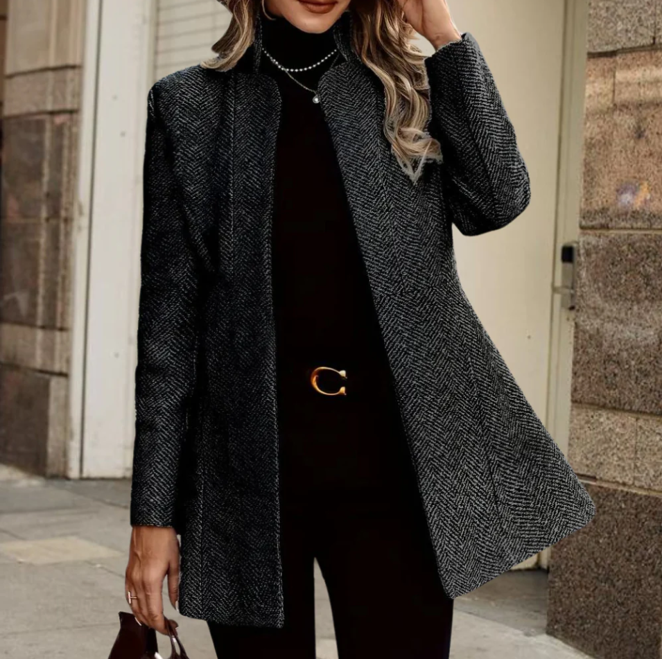 Women’s Blazer – Structured Fit – Textured Woven – Open Front – Formal Wear