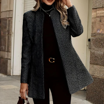Women’s Blazer – Structured Fit – Textured Woven – Open Front – Formal Wear
