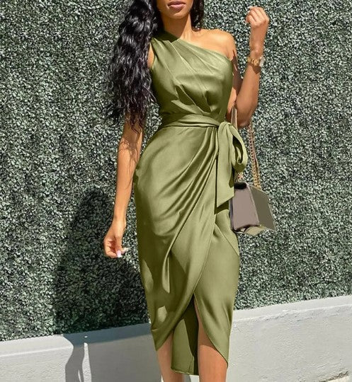 One-shoulder maxi dress for women