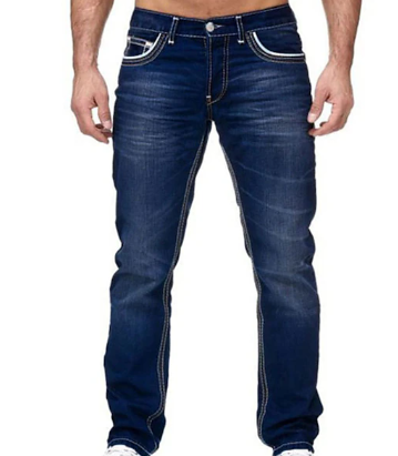 Straight leg denim jeans for men