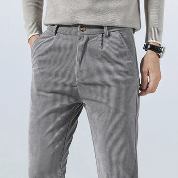 Slash pockets corduroy trousers for men