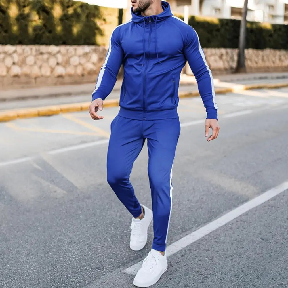 Bold side stripes tracksuit for men