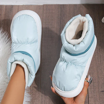 High shaft lined winter slippers for women