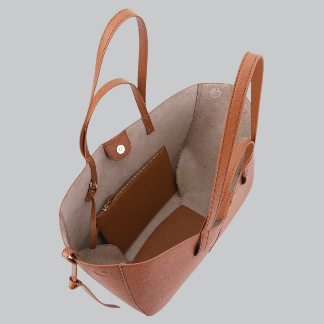 Leather shoulder tote bag for women