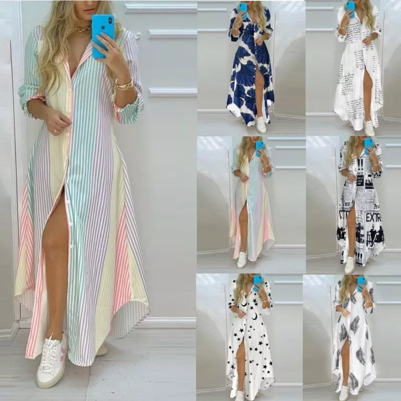 Bohemian beach slit dress for women