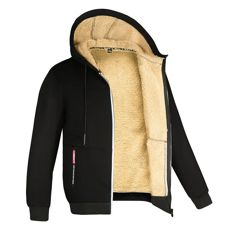 Sherpa lined full zip hoodie for men