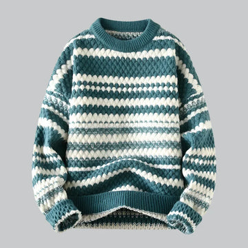 Striped pull-over knit sweater for men