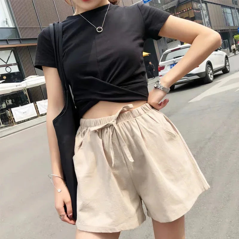 Casual wide-leg shorts for women