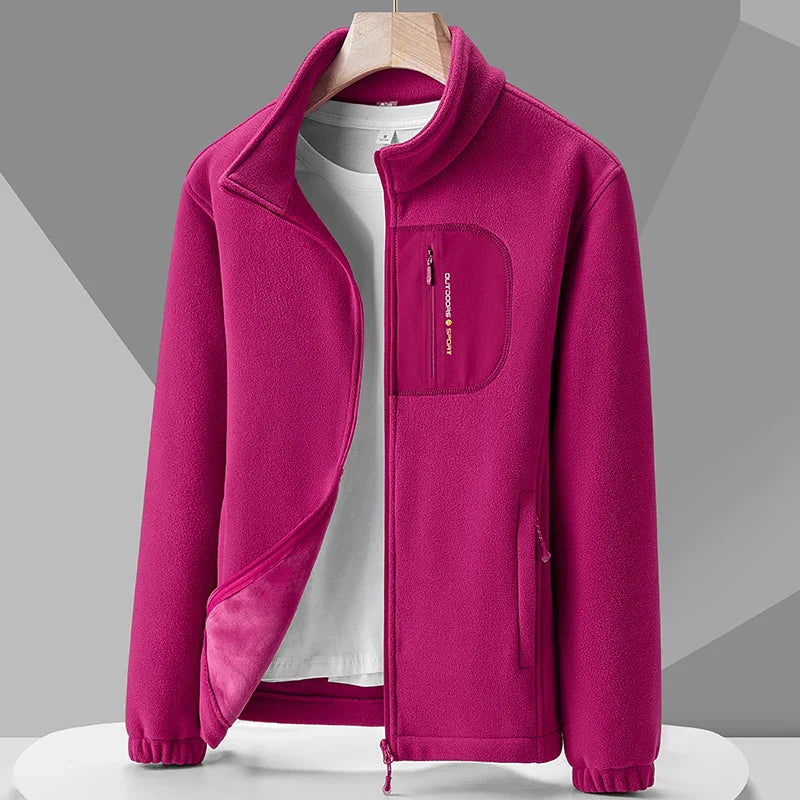 Women’s Fleece Jacket – Polar Fleece – High Collar – Relaxed Fit – Zip Chest Pocket