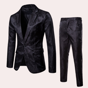 2-piece dark pattern suit for men