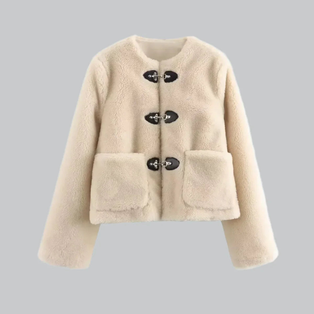 Cozy fleece knit jacket for women