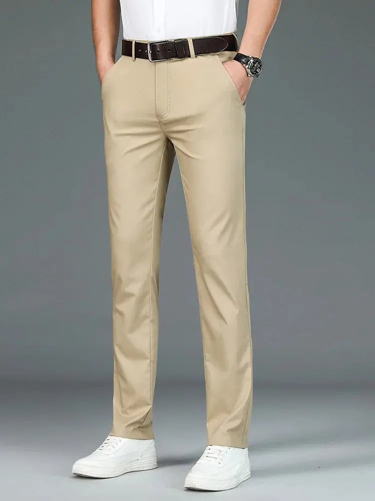 Sleek minimalist straight trousers for men