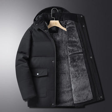 Padded lined winter parka for men