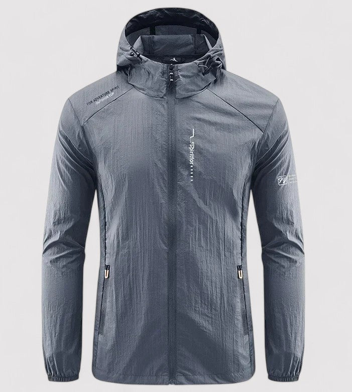 Full zip waterproof hoodie jacket for men