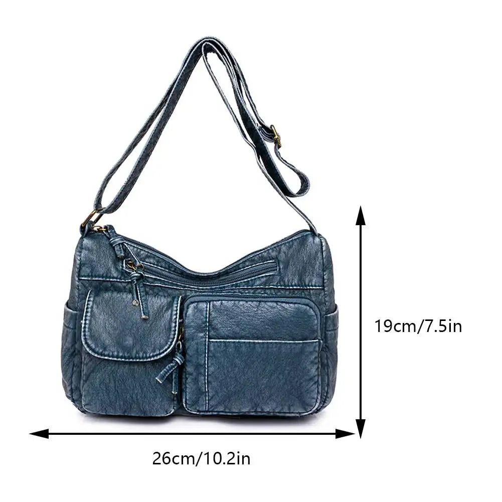 Vintage leather shoulder bag for women