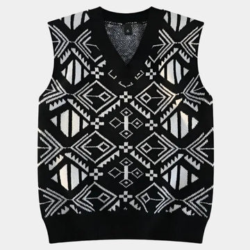 Academic retro style knit vest for men