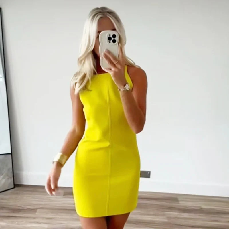 Sleeveless Straight-Cut Mini Dress for Women | Spring Summer 2025 Collection