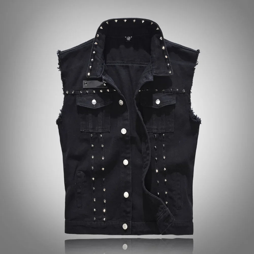 Men's Slim Fit Sleeveless Denim Jacket