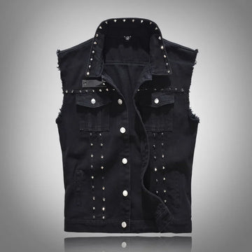 Men's Slim Fit Sleeveless Denim Jacket