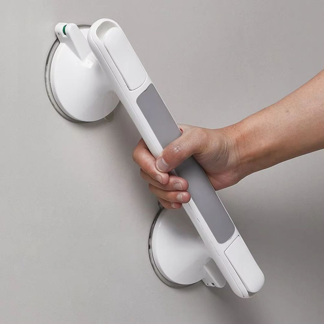Minimalist Suction-Mount Shower Grab Bar