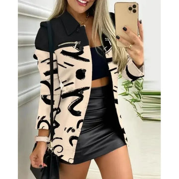 Women’s Jacket - Woven Blend - Slim Fit - Mid-Thigh Length - Lapel Collar