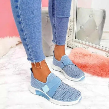 Slip-on velcro closure sneakers for women