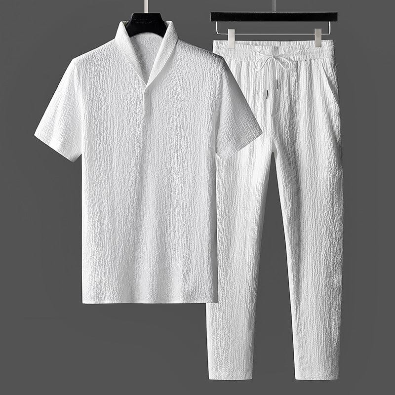 Short sleeve shirt & trouser outfit set for men