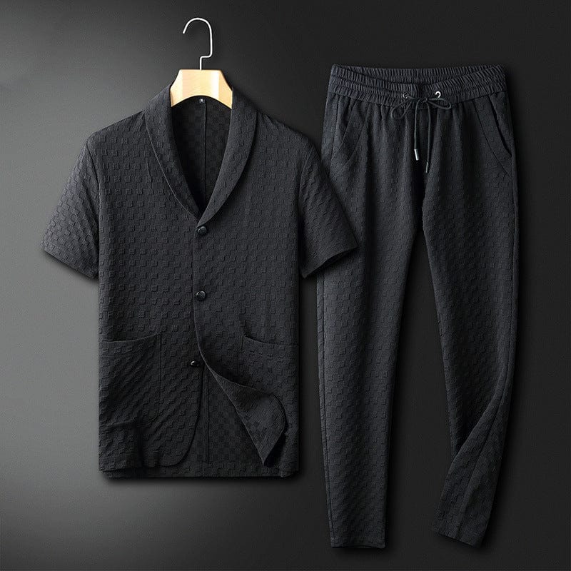 Casual geometry sports suit for men