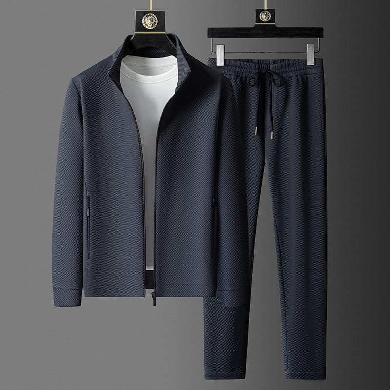 Stand collar zipper and pants casual suit