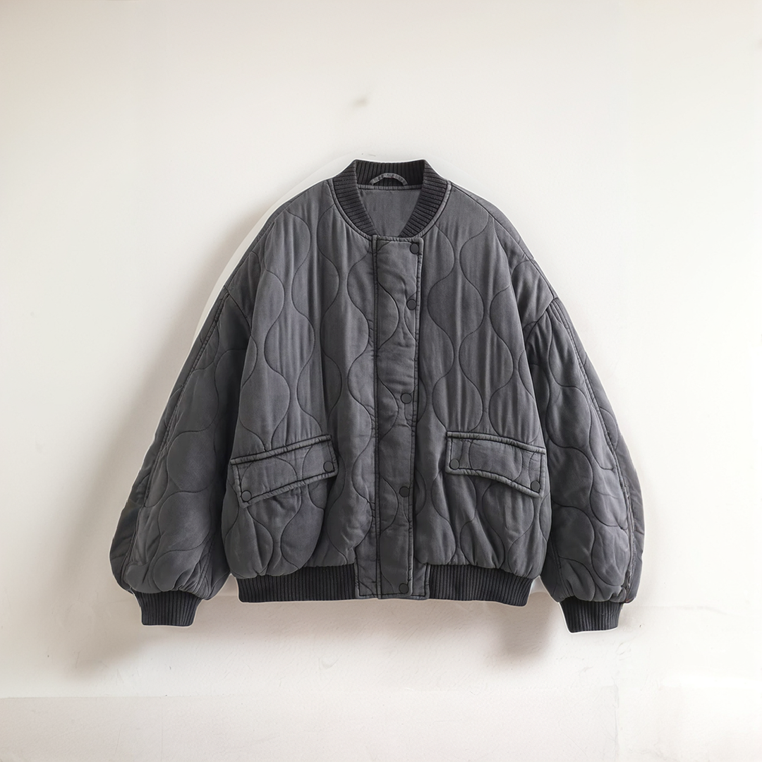 Aesthetic loose bomber jacket for women