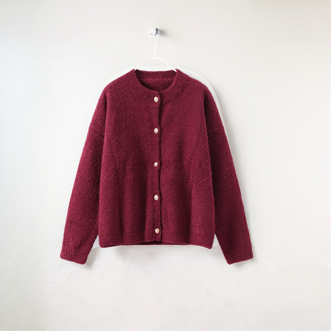 Single-breasted knitted cardigan jacket for women